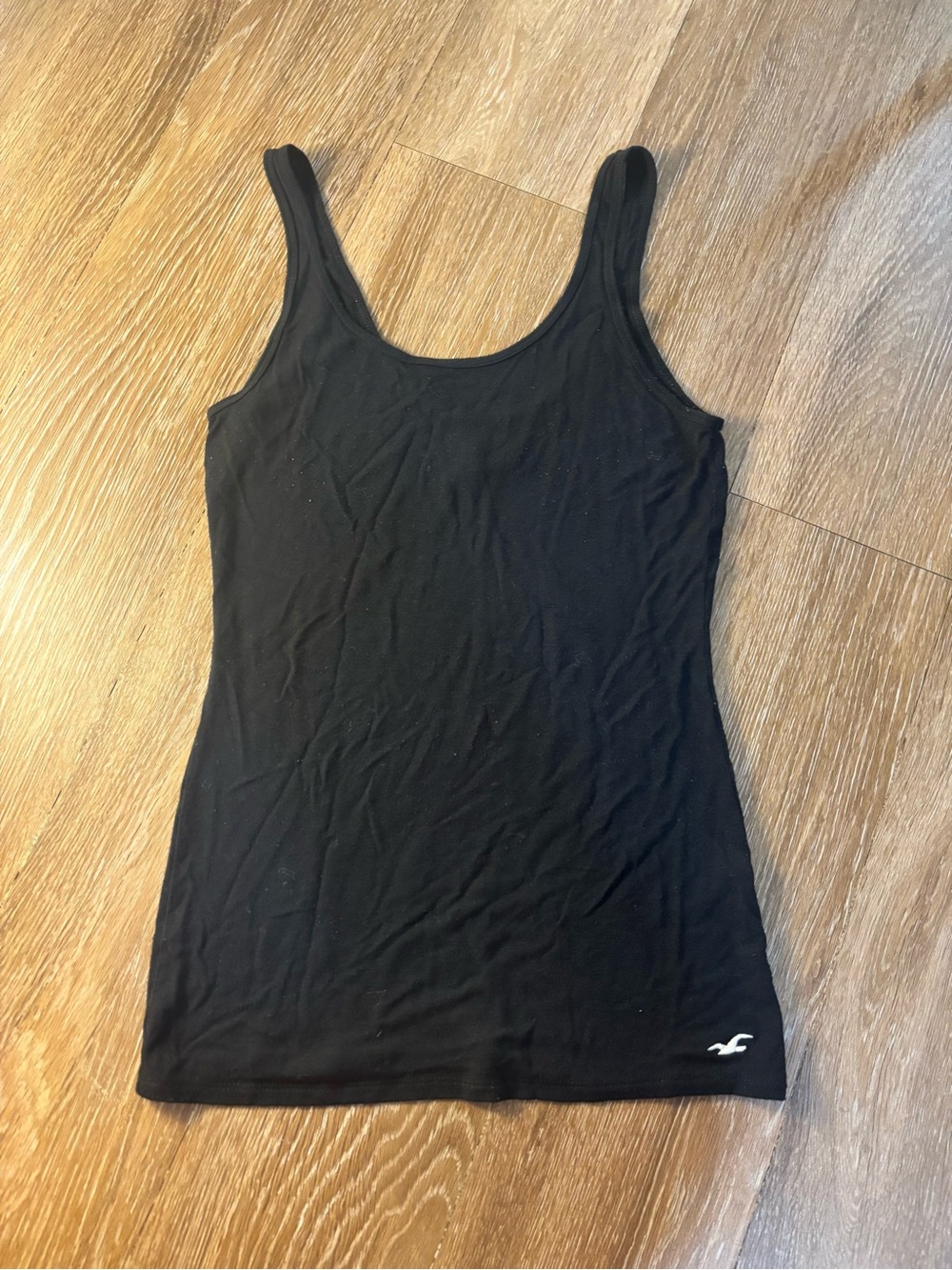 Hollister Black Scoop Tank with Logo